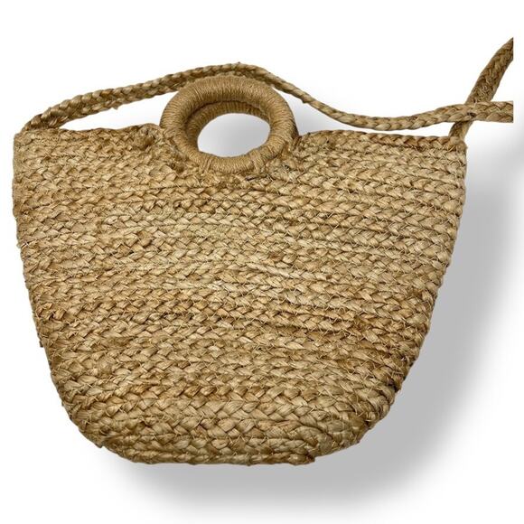 Zara Trafaluc Collection Ratan Beach Bag Shoulder Purse Boho Resort Vacation - Picture 1 of 8